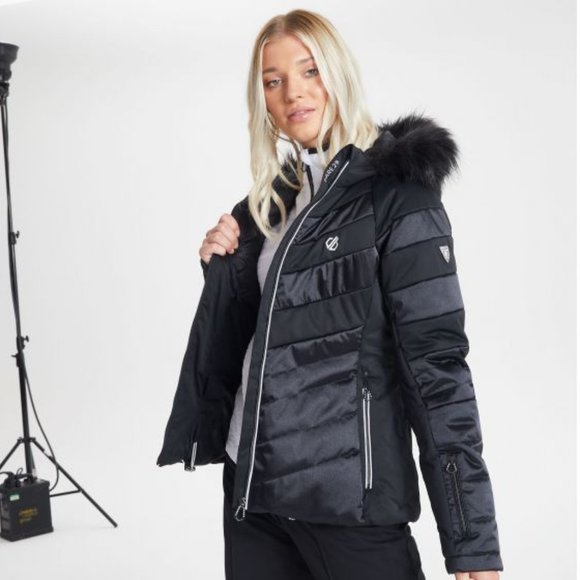 Dare2b | Jackets u0026 Coats | Dare2b Swarovski Dazzling Black Fitted Fur Hood  Snowboard Ski Jacket Nwt Rrp48 | Poshmark